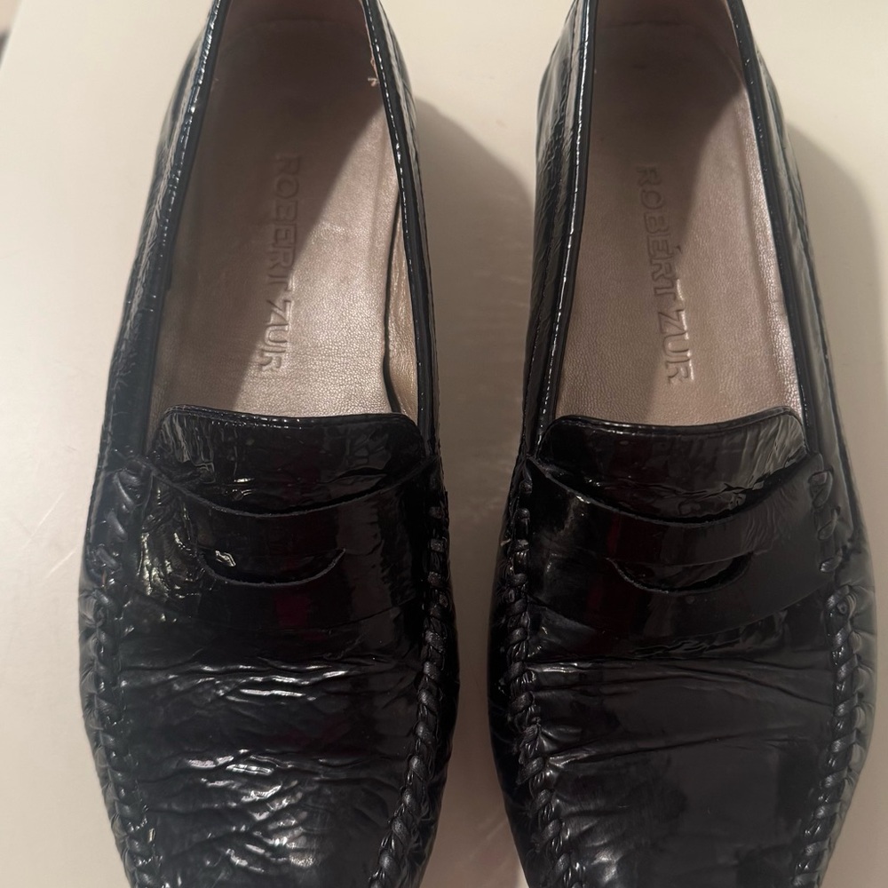 ROBERT ZUR Women’s Black Patent Leather Driving Moccasins Loafers Flats Sz 7M - Picture 9 of 10